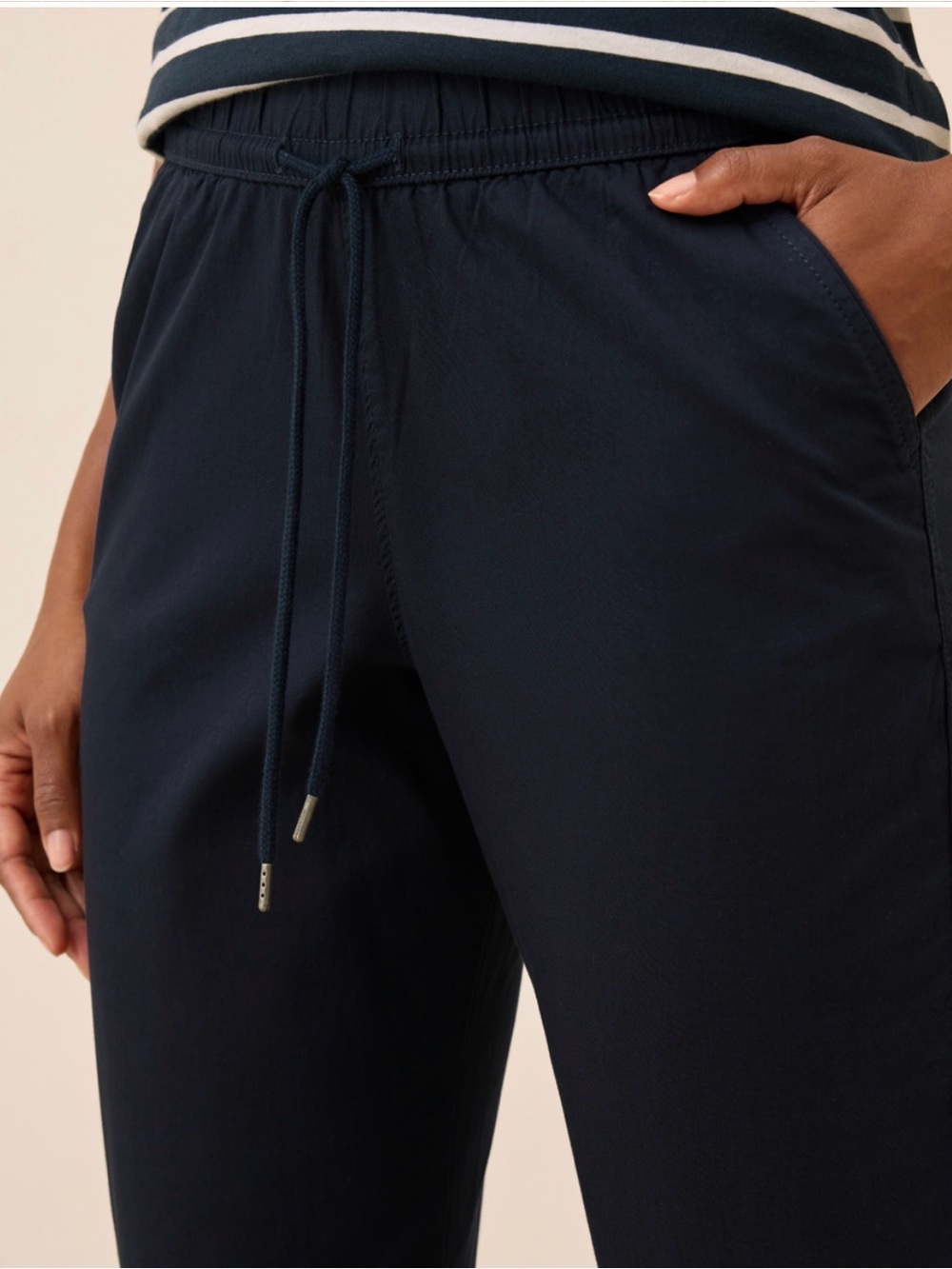 Pact Organic Cotton Daily Twill Ultra-High Rise Tapered Pant — Midnight Blue, XS - Picture 2 of 10